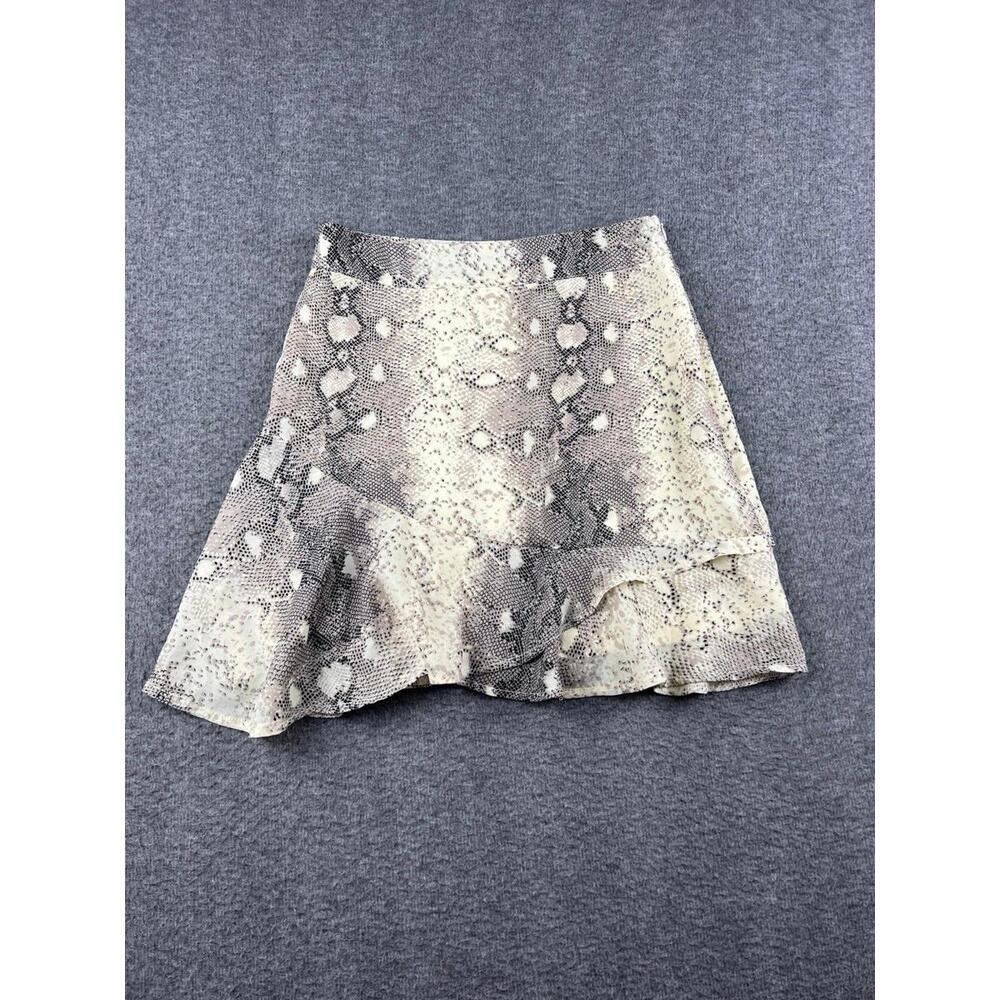 Nasty Gal Collection Snake Print Ruffle‎ Hem Skirt Size 4